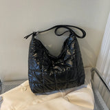 Casual Women Shoulder Bags Winter Nylon Quilted Handbags Large Capacity Totes