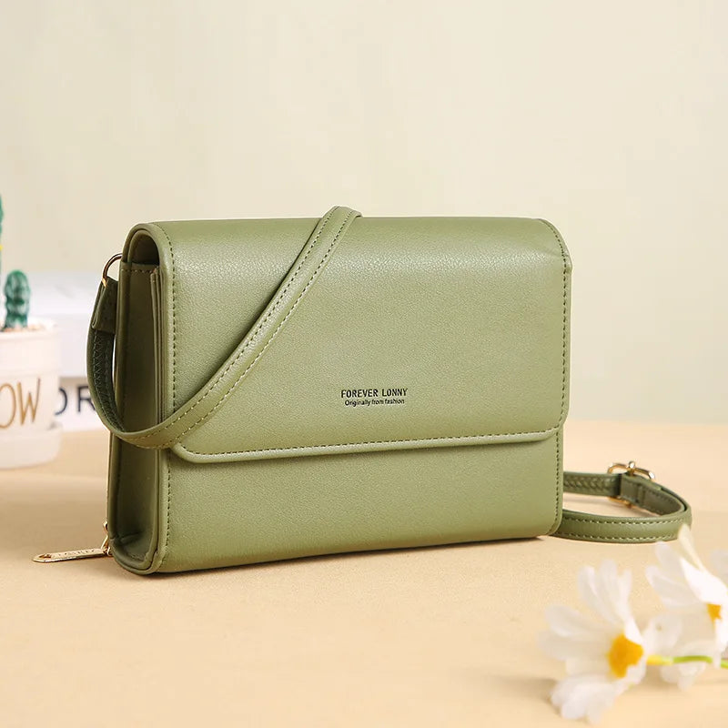 Casual Women Soft Leather Shoulder Bag Large Capacity Crossbody Wallet