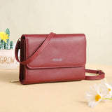 Casual Women Soft Leather Shoulder Bag Large Capacity Crossbody Wallet