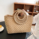 Women Straw Handbag Large Capacity Beach Tote Bag