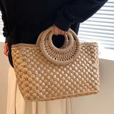 Women Straw Handbag Large Capacity Beach Tote Bag