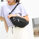 Casual Women Waist Bag Chest Bag Multi-Function Crossbody Pouch Nylon Travel
