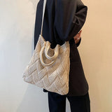 Casual Women Woven Tread Knitted Shoulder Bags Female Bolsas Handbag