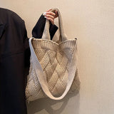 Casual Women Woven Tread Knitted Shoulder Bags Female Bolsas Handbag