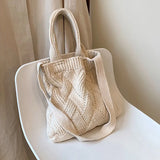 Casual Women Woven Tread Knitted Shoulder Bags Female Bolsas Handbag