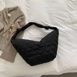 Casual Women's Bags Cotton Padded Nylon Handbags Solid Ladies Shoulder Bags