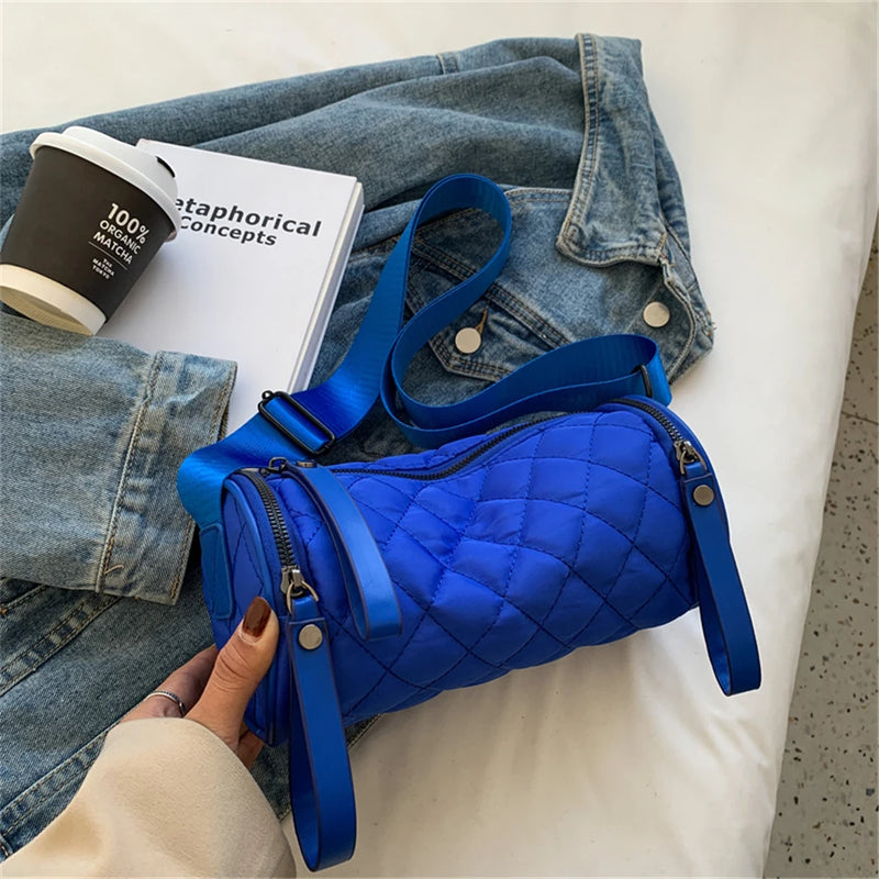 Casual Women's Bucket Bag Waterproof Nylon Crossbody Handbag