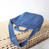 Casual Women's Denim Bag Female Solid High Canvas Shoulder Bag