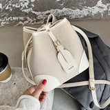 Women's Patchwork Leather Shoulder Bag Crossbody Handbag