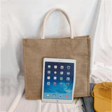 Women's Linen Letter Handbags Large Capacity Tote