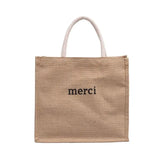 Women's Linen Letter Handbags Large Capacity Tote