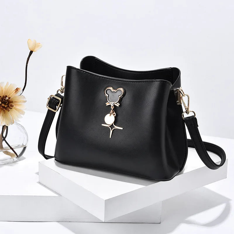 Casual Mini Shoulder Bag Bucket Handbag Women's Messenger Bag Wallet Purse