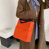 Retro Patchwork Canvas Tote Bag for Women