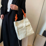 Retro Patchwork Canvas Tote Bag for Women