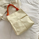 Retro Patchwork Canvas Tote Bag for Women