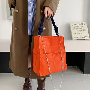 Retro Patchwork Canvas Tote Bag for Women