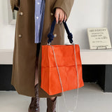 Retro Patchwork Canvas Tote Bag for Women