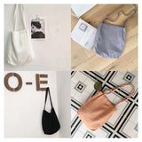 Casual Women Solid Canvas Shopping Tote Shoulder Bag