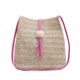 Casual One-shoulder Straw Bag Wild Bucket Bag Female Weave Handbag