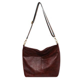 Retro Style Zipper Shoulder Bag, Large Capacity Crossbody Bag