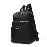 Casual PU Leather Backpack Large Capacity Dual Zipper Student Bag