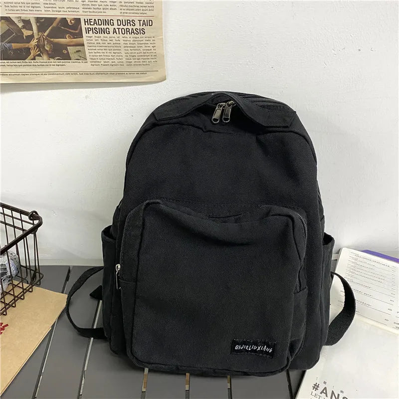 Casual Canvas Women Backpack Teenger Girl School Bags Female Mochila Bagpack