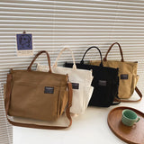 Retro Canvas Shoulder Bag Japanese Messenger Large Capacity Multi-Pocket Handbag
