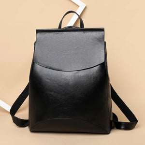 Casual PU Leather Women's Backpack Large Capacity School Bag