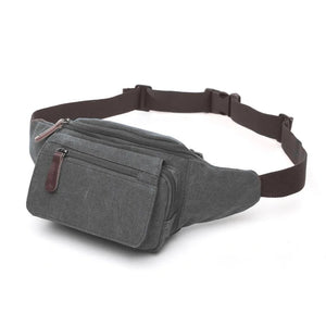 Canvas Men's Waist Bag Outdoor Sports Running Cycling Diagonal Bag