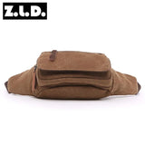 Canvas Men's Waist Bag Outdoor Sports Running Cycling Diagonal Bag