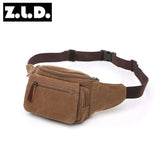 Canvas Men's Waist Bag Outdoor Sports Running Cycling Diagonal Bag