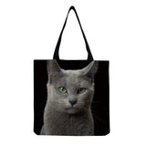 Cat & Dog Eco-Friendly Shopper Bag Travel Animal Women Shoulder Tote Bag