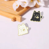 Cat Boo Enamel Pins Ghost Gothic Lapel Badges