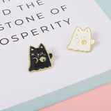 Cat Boo Enamel Pins Halloween Ghost Gothic Brooches Lapel Badges for Bag Clothes