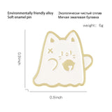 Cat Boo Enamel Pins Halloween Ghost Gothic Brooches Lapel Badges for Bag Clothes