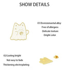 Cat Boo Enamel Pins Ghost Gothic Lapel Badges