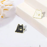 Cat Boo Enamel Pins Ghost Gothic Lapel Badges