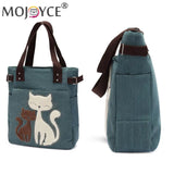 Cat Cartoon Canvas Girl Bag Animal Print Ladies Handbags Tote Bag Shopping