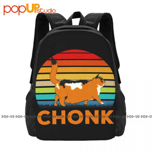 Chonk Cat Graphic Backpack Large Capacity Travel Bag