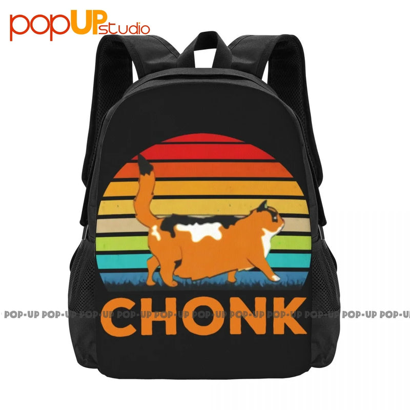 Chonk Cat Graphic Backpack Large Capacity Travel Bag