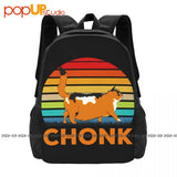 Chonk Cat Graphic Backpack Large Capacity Travel Bag
