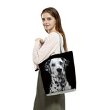 Cat Dog Print Women Handbags Animal Tote Shoulder Bags Large Capacity Shopping B