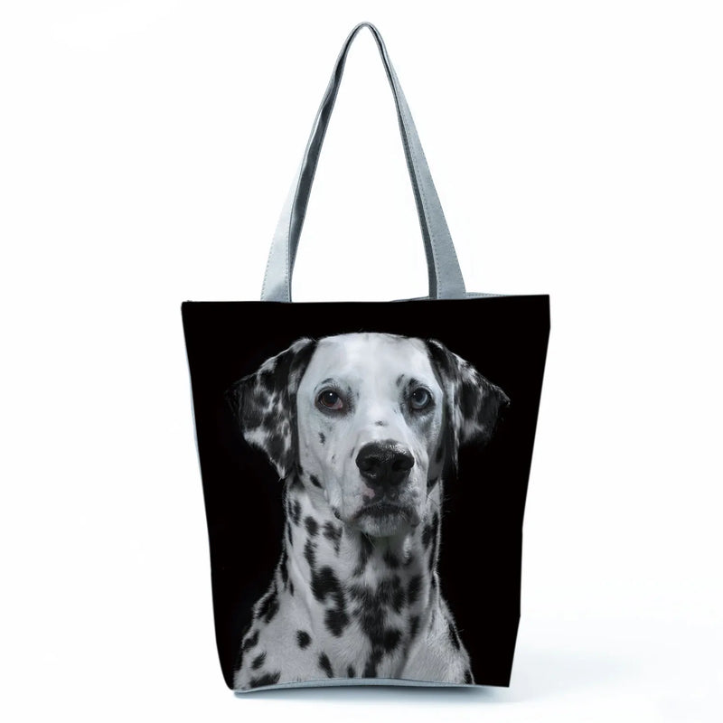 Cat Dog Print Women Handbags Animal Tote Shoulder Bags Large Capacity Shopping B