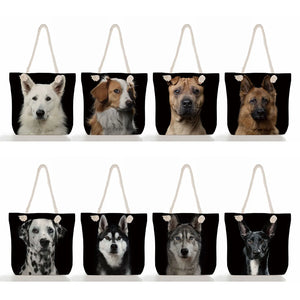 Cat Dog Printed Women's Beach Bag Customizable Side Bags For Women