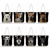 Cat Dog Printed Women's Beach Bag Customizable Side Bags For Women