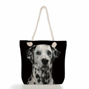 Cat Dog Printed Women's Beach Bag Customizable Side Bags For Women