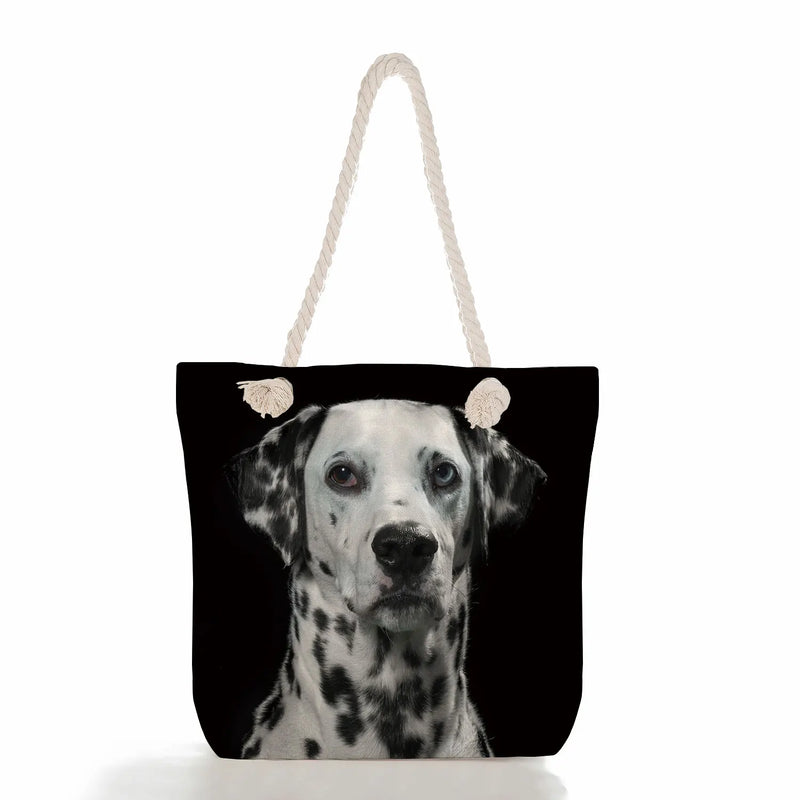 Cat Dog Printed Women's Beach Bag Customizable Side Bags For Women
