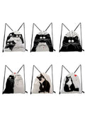 Cat Drawstring Bag Child Backpack Cartoon Teenager Bookbag Gift Storage Bag