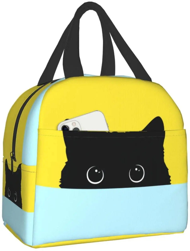 Cat Insulated Lunch Bag Reusable Cooler Thermal Tote Bag for Travel Work