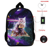 Cat Print 3D School Backpack for Girls Boys Children Book Bag